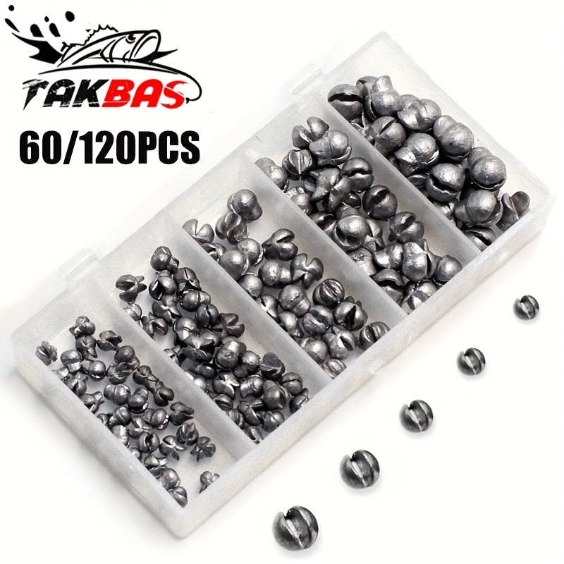 Fishing Equipment English - 60/120pcs Fishing Weights Kit,Premium Split Shot
