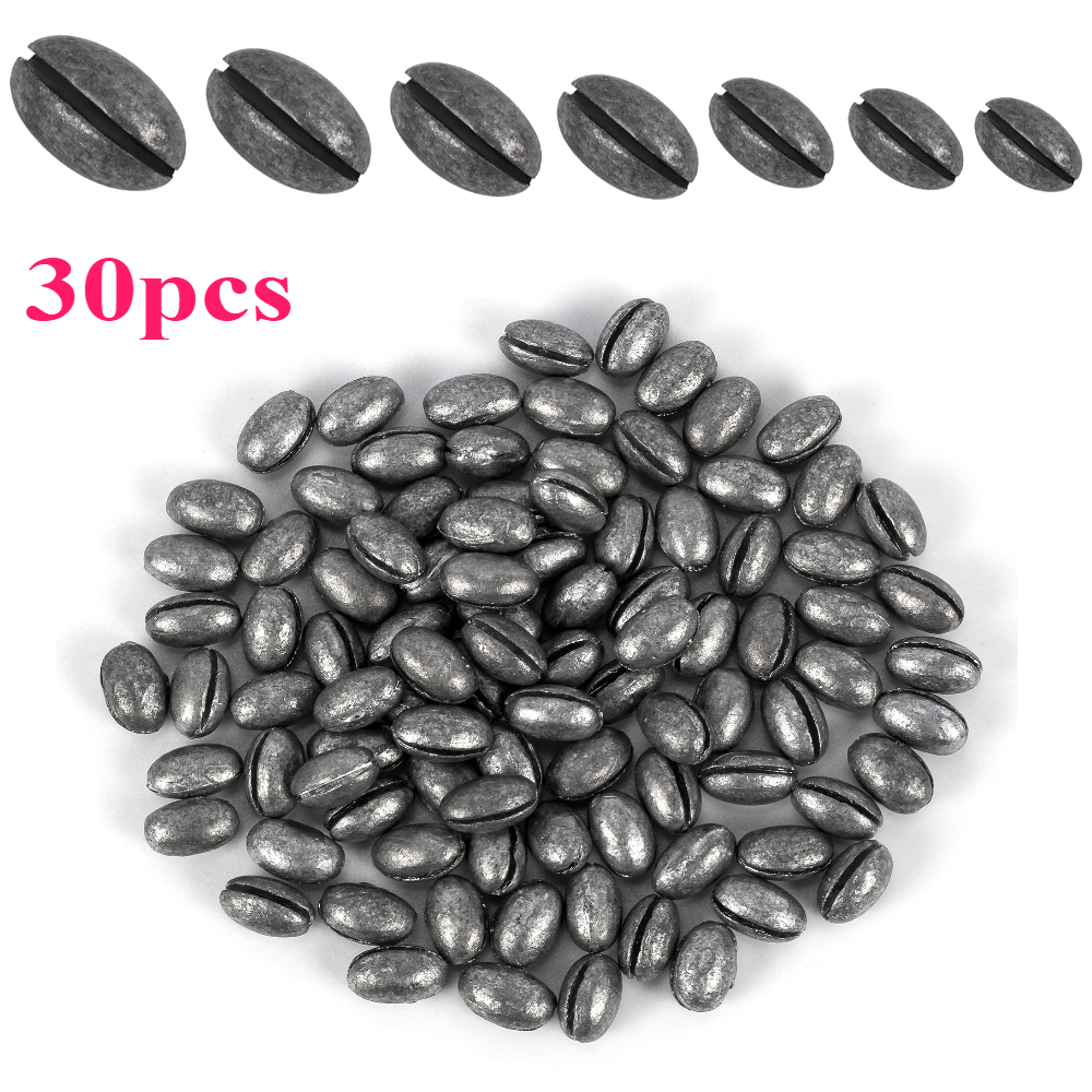 Fishing Equipment English - 30pcs Fishing Lead Solid Oval Split