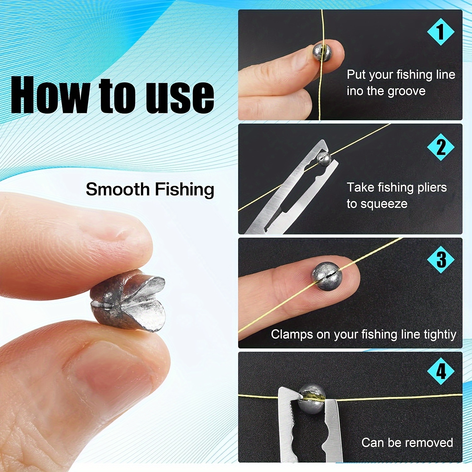 60/120pcs Fishing Weights Kit, - Fishing Equipment English 评论和价格