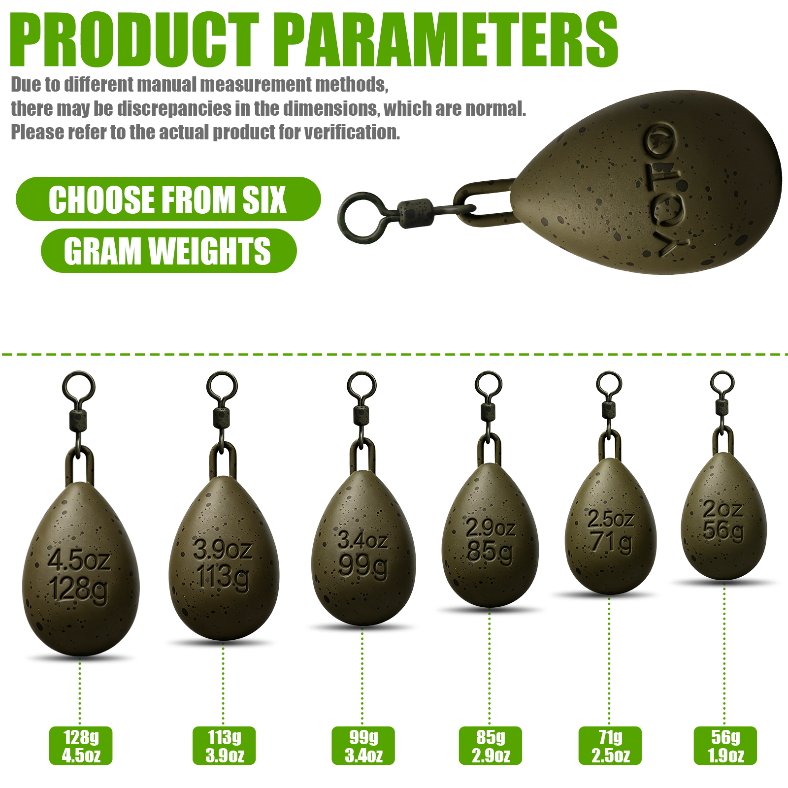 Carp Fishing Egg-Shaped Lead w - Carp Fishing Tackle 评论和价格