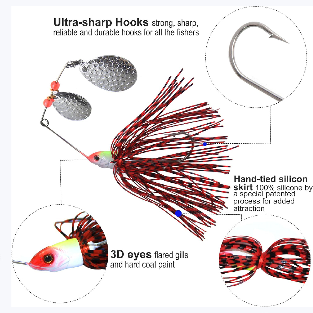 6pcs Spinnerbait Fishing Lures - Fishing Equipment Shop 评论和价格