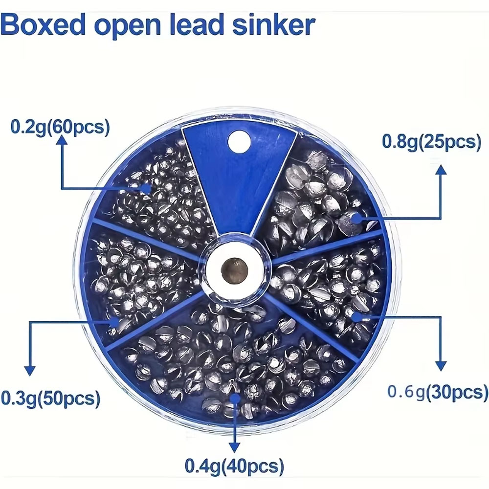 205pcs Weight Sinkers, 5 Sizes - Fishing Equipment English 评论和价格