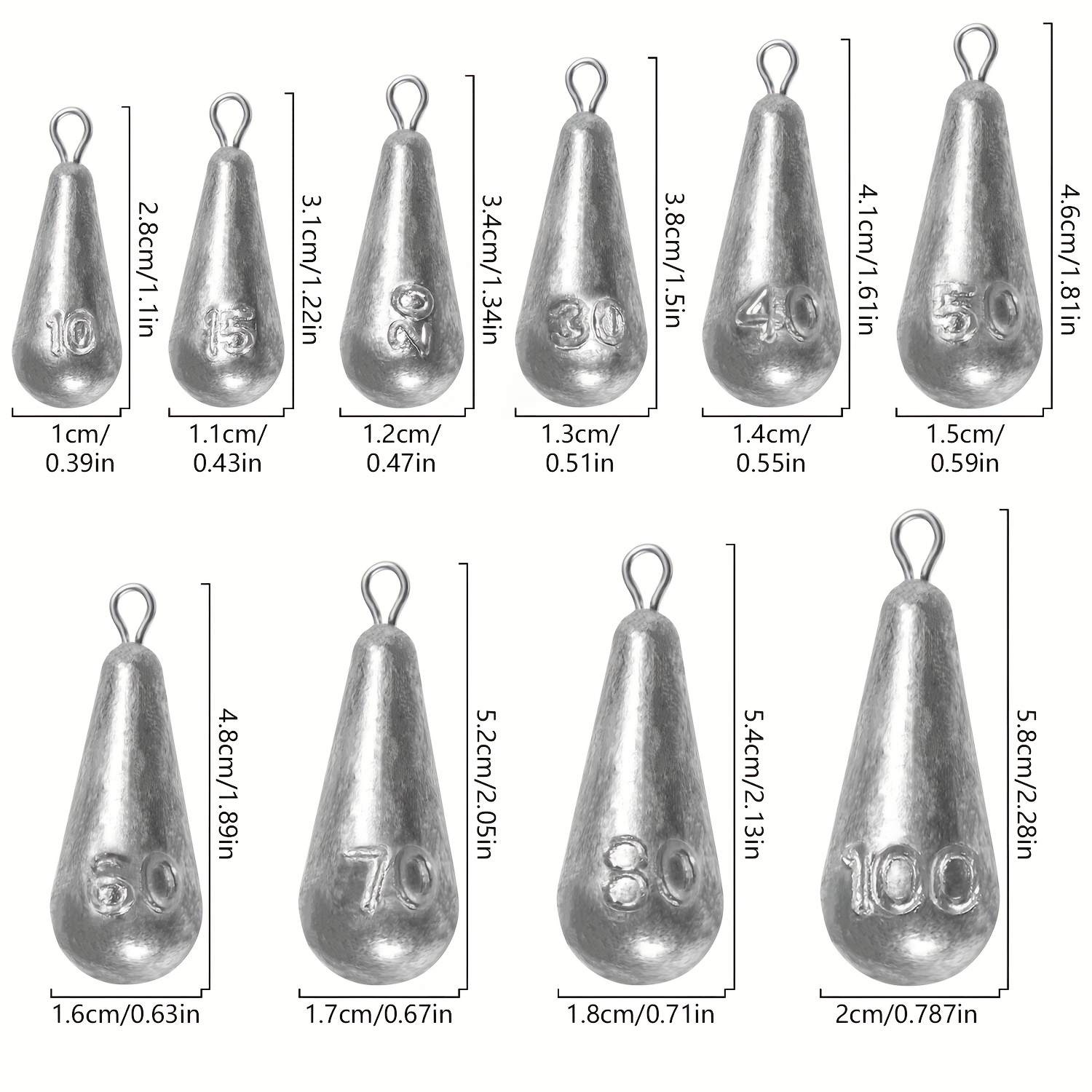 Fishing Weights Sinkers, 10 Si - Fishing Equipment English 评论和价格