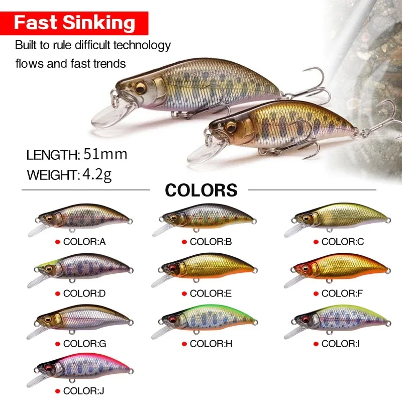 1pc Japan Design 51mm 4.2g Sin - Quality Fishing Equipment 评论和价格