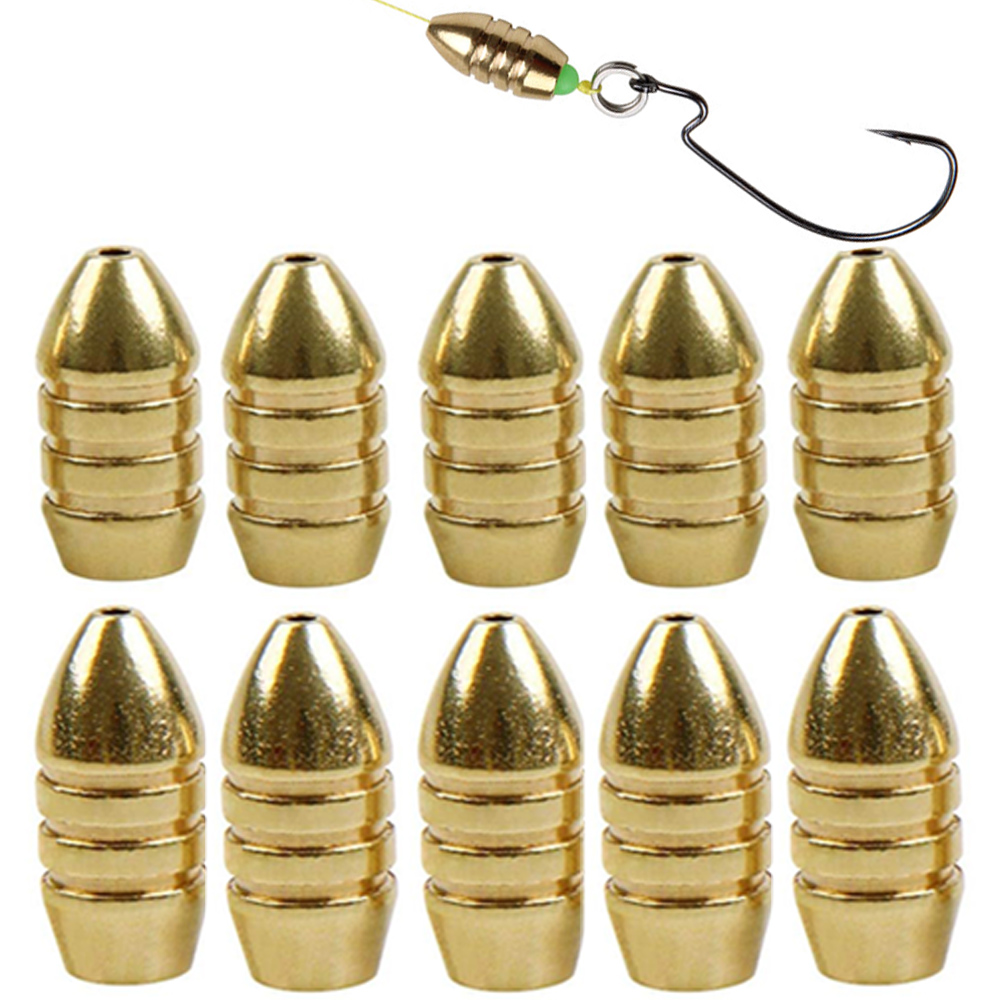 10Pcs Brass Fishing Weight Cop - Fishing Equipment Shop 评论和价格