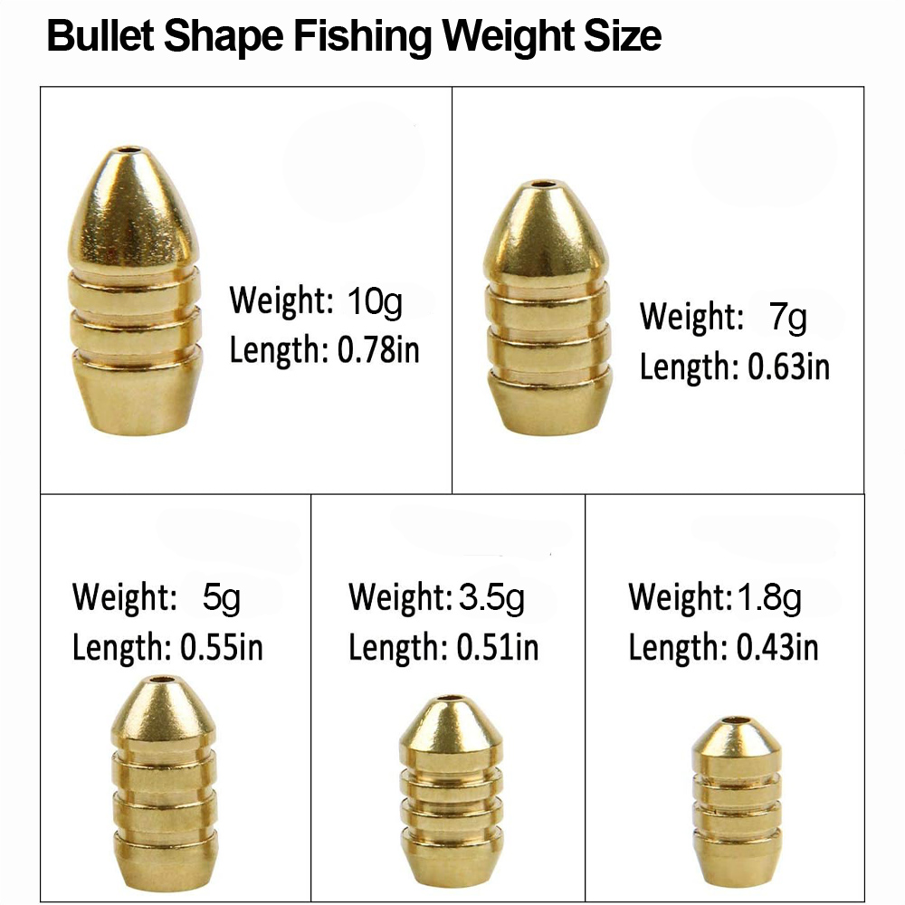 10Pcs Brass Fishing Weight Cop - Fishing Equipment Shop 评论和价格