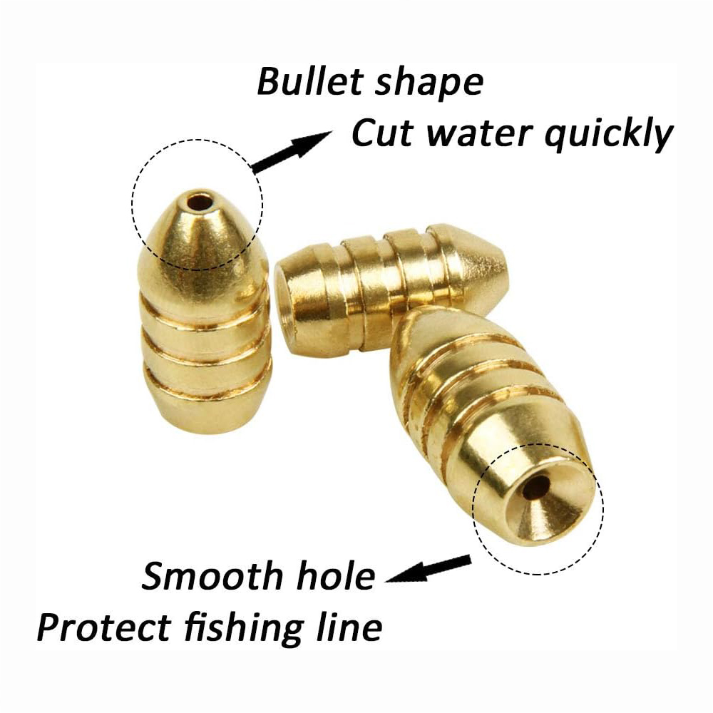 10Pcs Brass Fishing Weight Cop - Fishing Equipment Shop 评论和价格