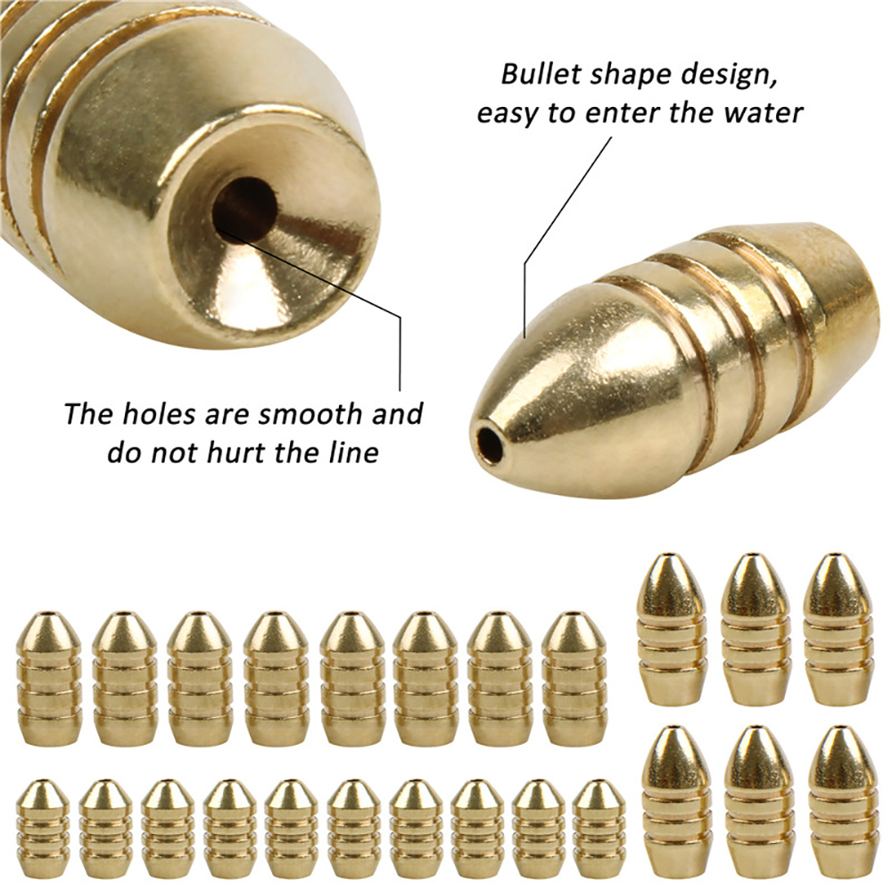 10Pcs Brass Fishing Weight Cop - Fishing Equipment Shop 评论和价格