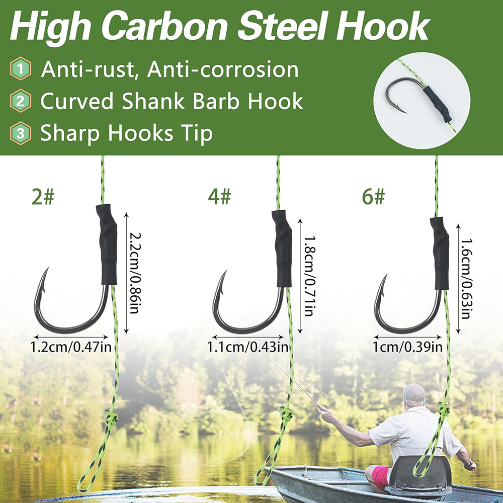12Pcs Carp fishing hair rigs P - Fishing Equipment Shop 评论和价格