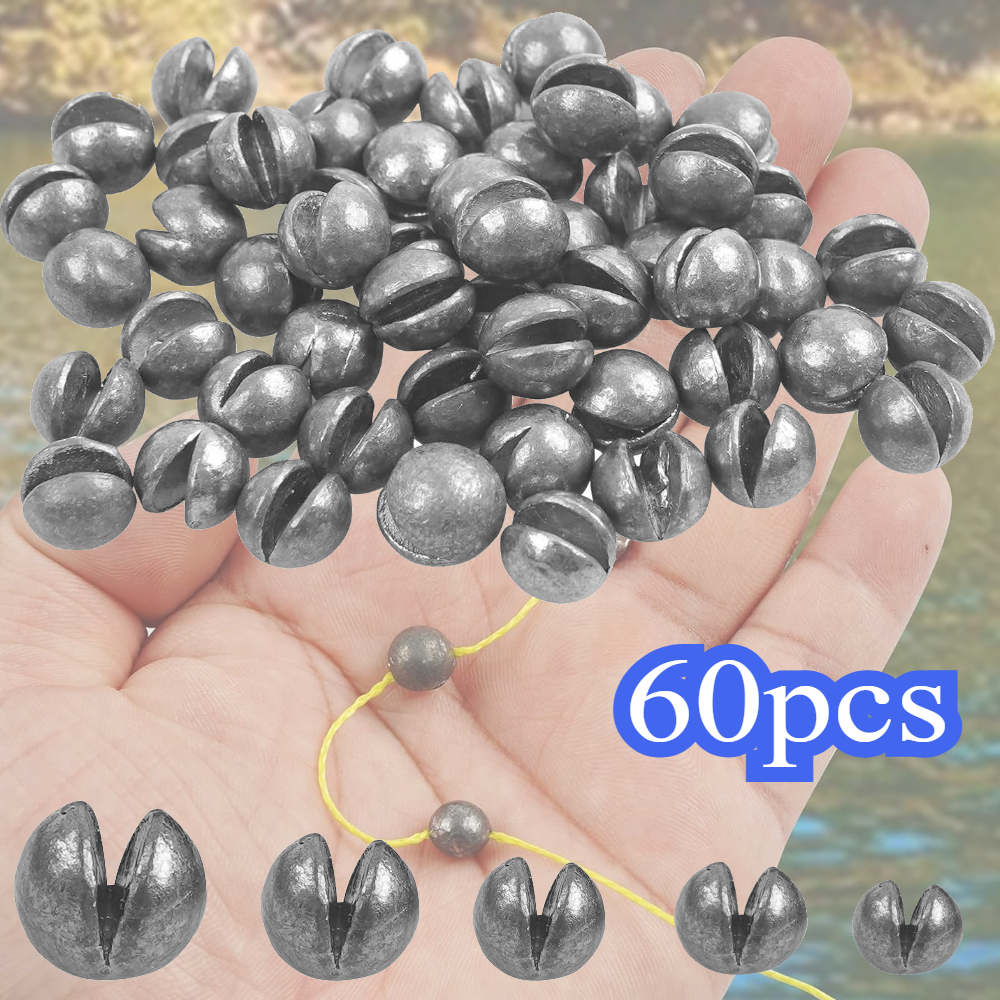 60pcs Round Split Shot Fishing - Fishing Equipment English 评论和价格