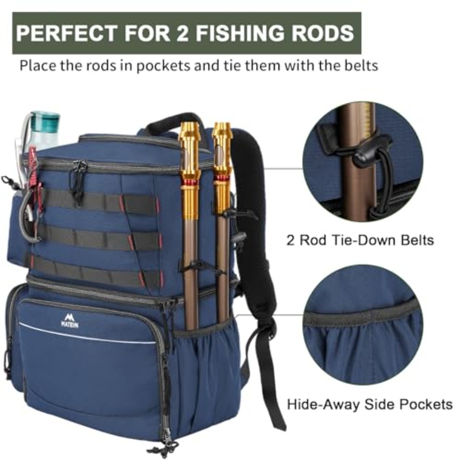 Fishing Backpack, Water Resist - Rod Holder Fishing 评论和价格