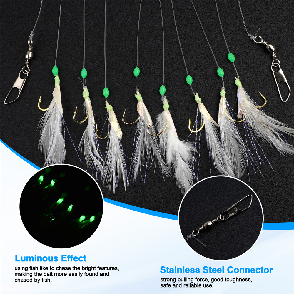 24Pcs=3Packs  8 in 1 Feather F - Fishing Equipment Shop 评论和价格