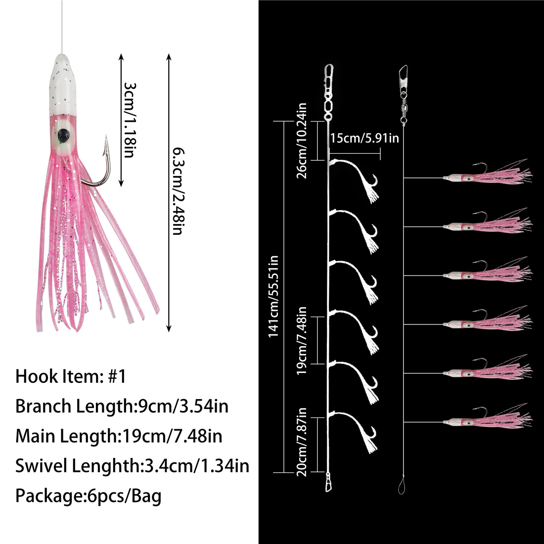 6Packs String Fishing hooks 6- - Fishing Equipment Shop 评论和价格