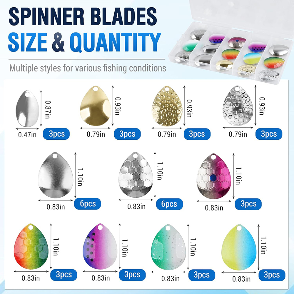 39pcs Fishing Spinner Blades f - Fishing Equipment Shop 评论和价格