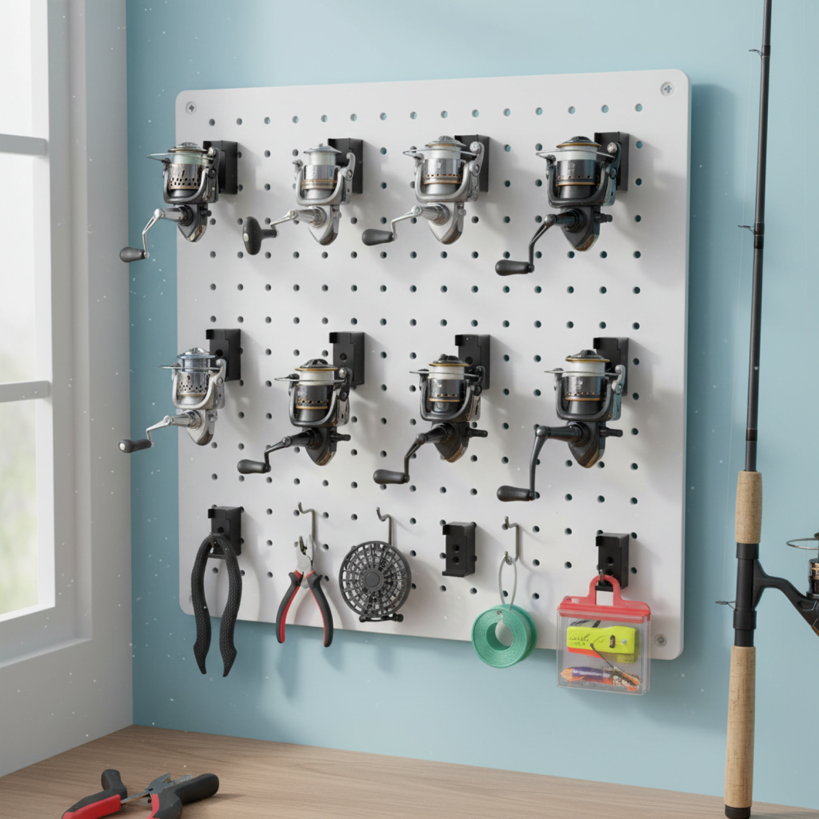 Fishing Reel Holder Wall Mount - Fishing Equipment Organizer 评论和价格