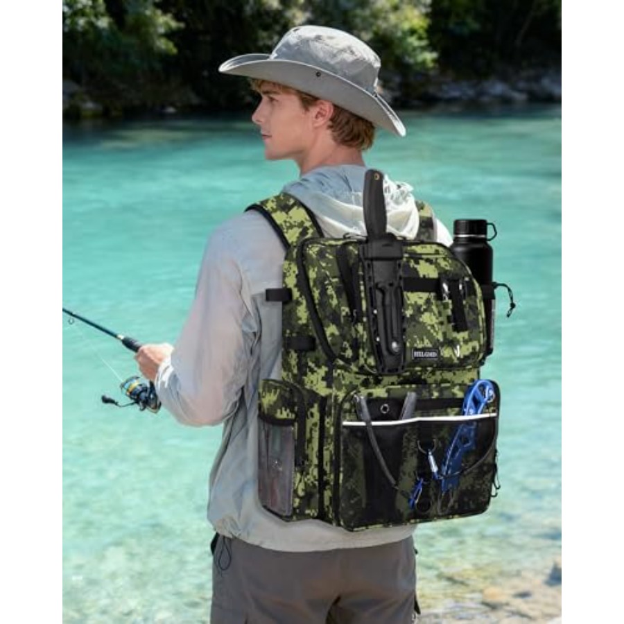 Fishing Backpack with Rod Hold - Fishing Equipment In 评论和价格
